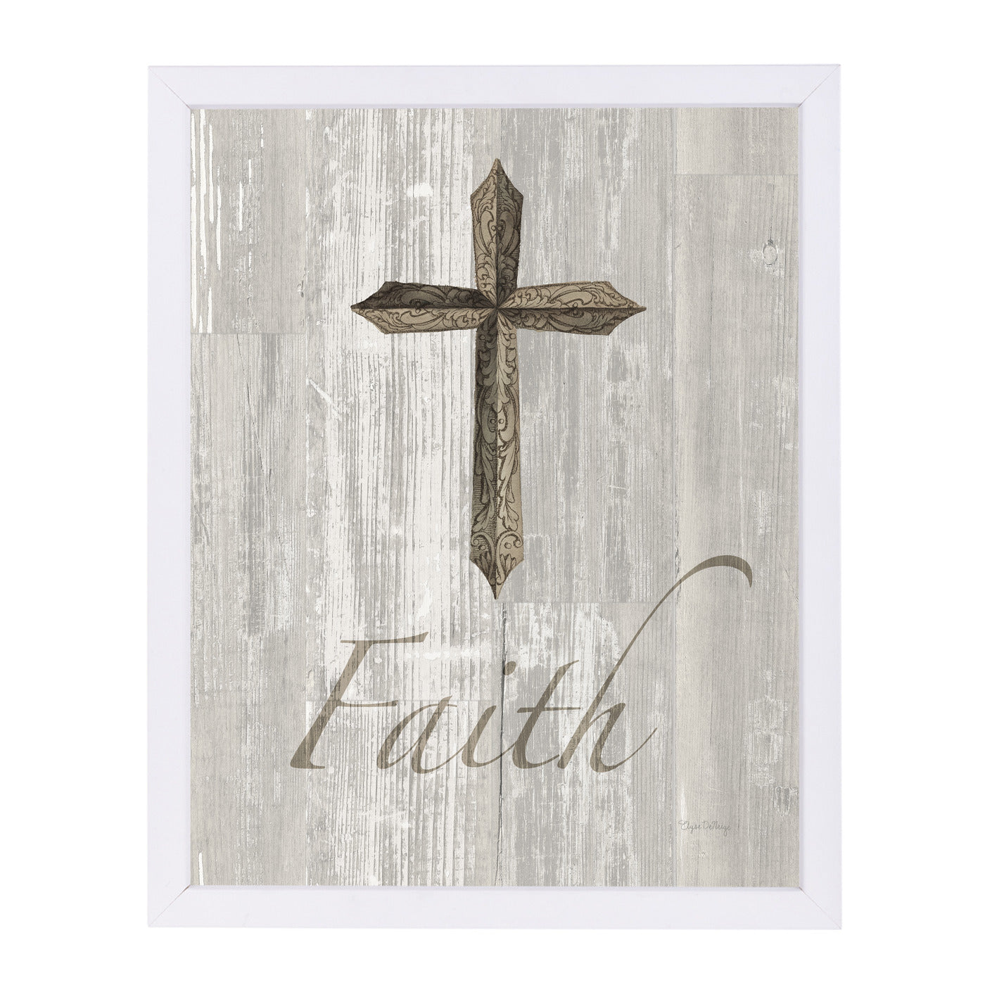 Words For Worship Faith On Wood by Wild Apple Framed Print - Americanflat