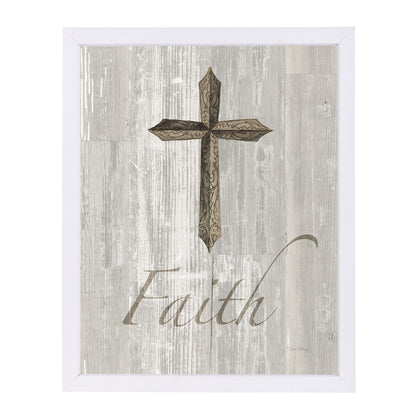Words For Worship Faith On Wood by Wild Apple Framed Print - Americanflat