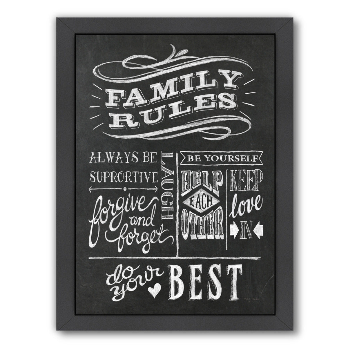 Family Rules I V2 by Wild Apple Framed Print - Americanflat