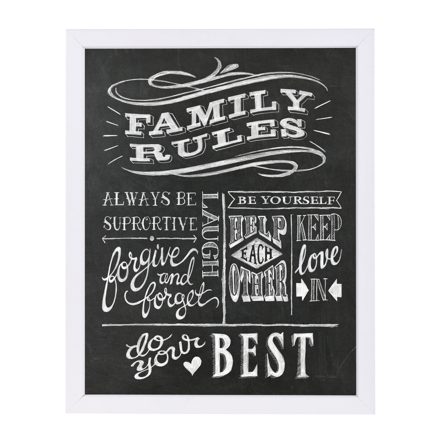 Family Rules I V2 by Wild Apple Framed Print - Americanflat