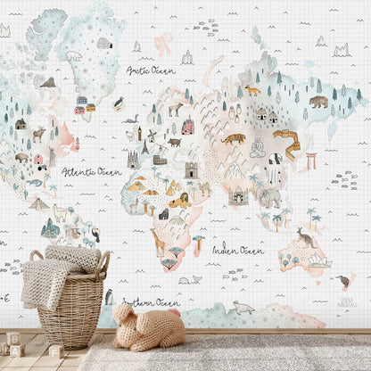 Peel & Stick Wall Mural - World Traveler I By Wild Apple