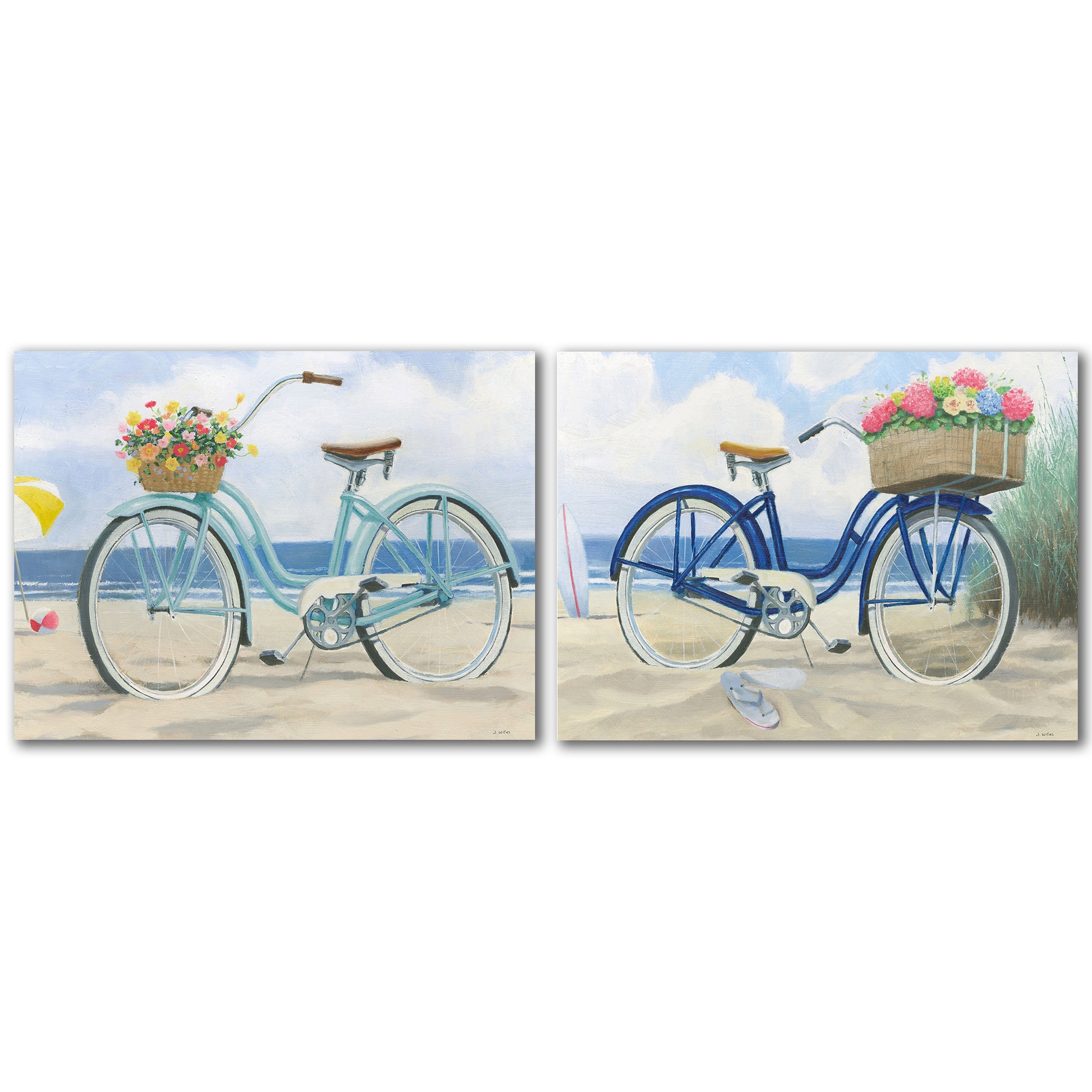 Beach Time by Wild Apple - 2 Piece Wrapped Canvas Set - Americanflat