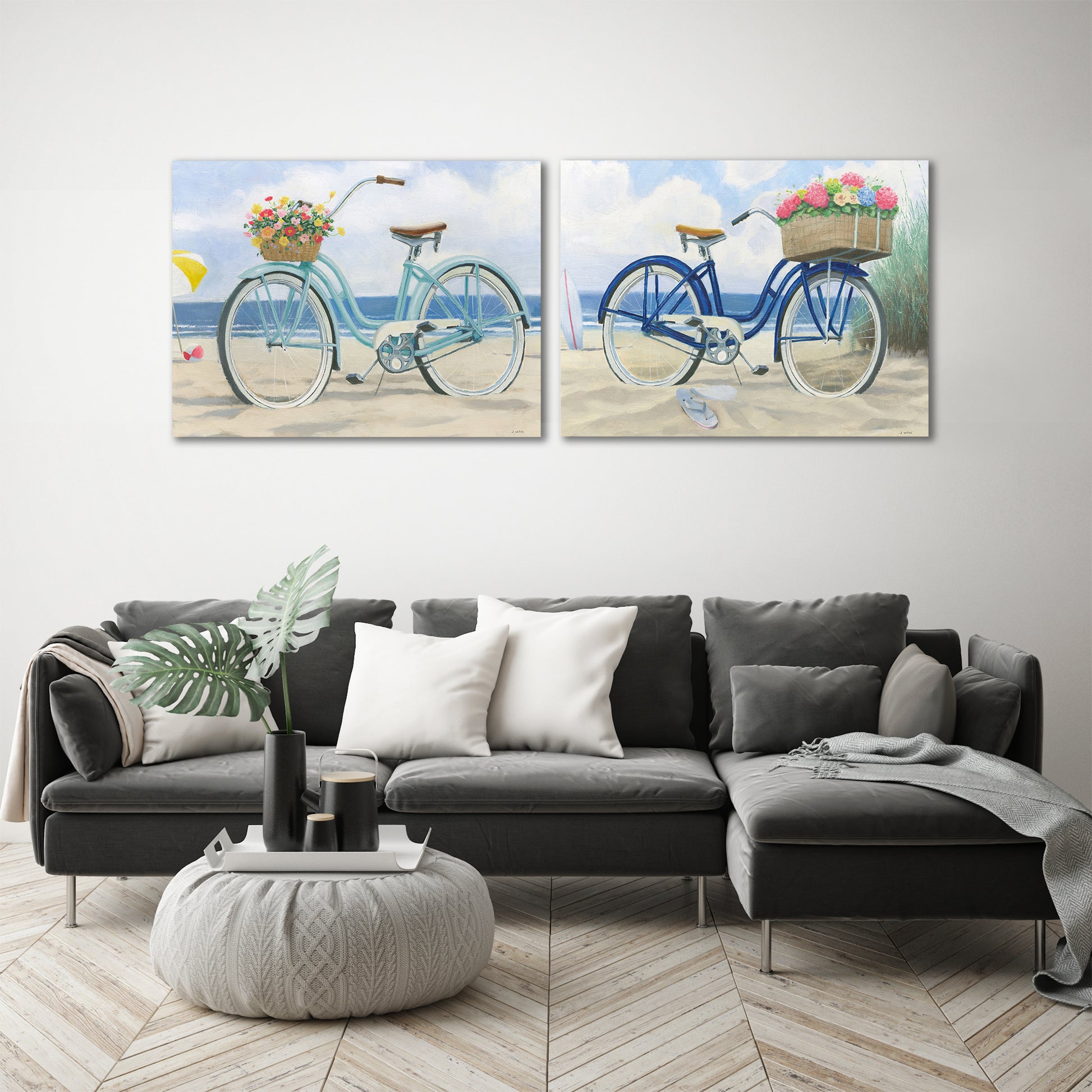  Beach Time by Wild Apple - 2 Piece Wrapped Canvas Set - Art Set - Americanflat