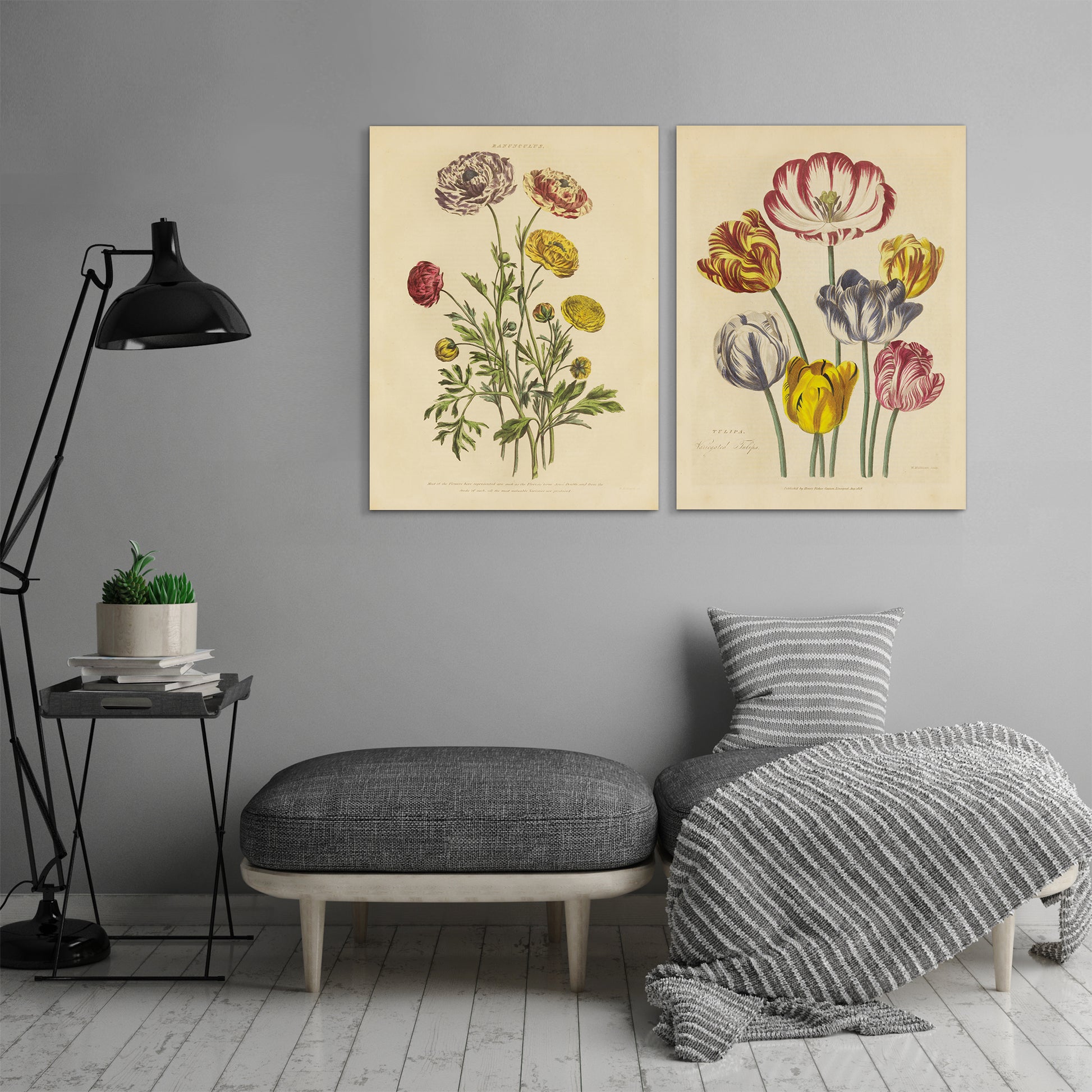  Herbal Botanical by Wild Apple - 2 Piece Wrapped Canvas Set - Art Set - Americanflat
