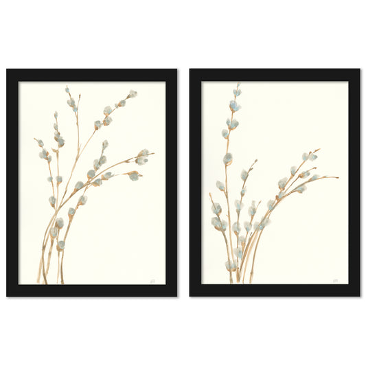 Pussy Willows by Wild Apple - 2 Piece Framed Print Set - Americanflat