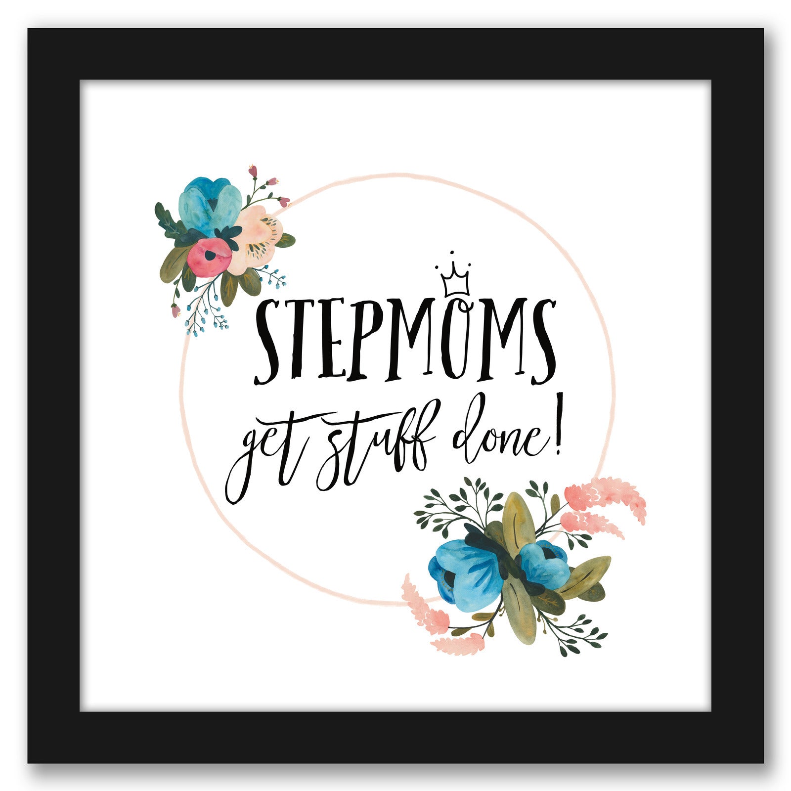 Harriet Floral Stepmom Inspiration I by Wild Apple - Black Framed Print - Wall Art - Americanflat