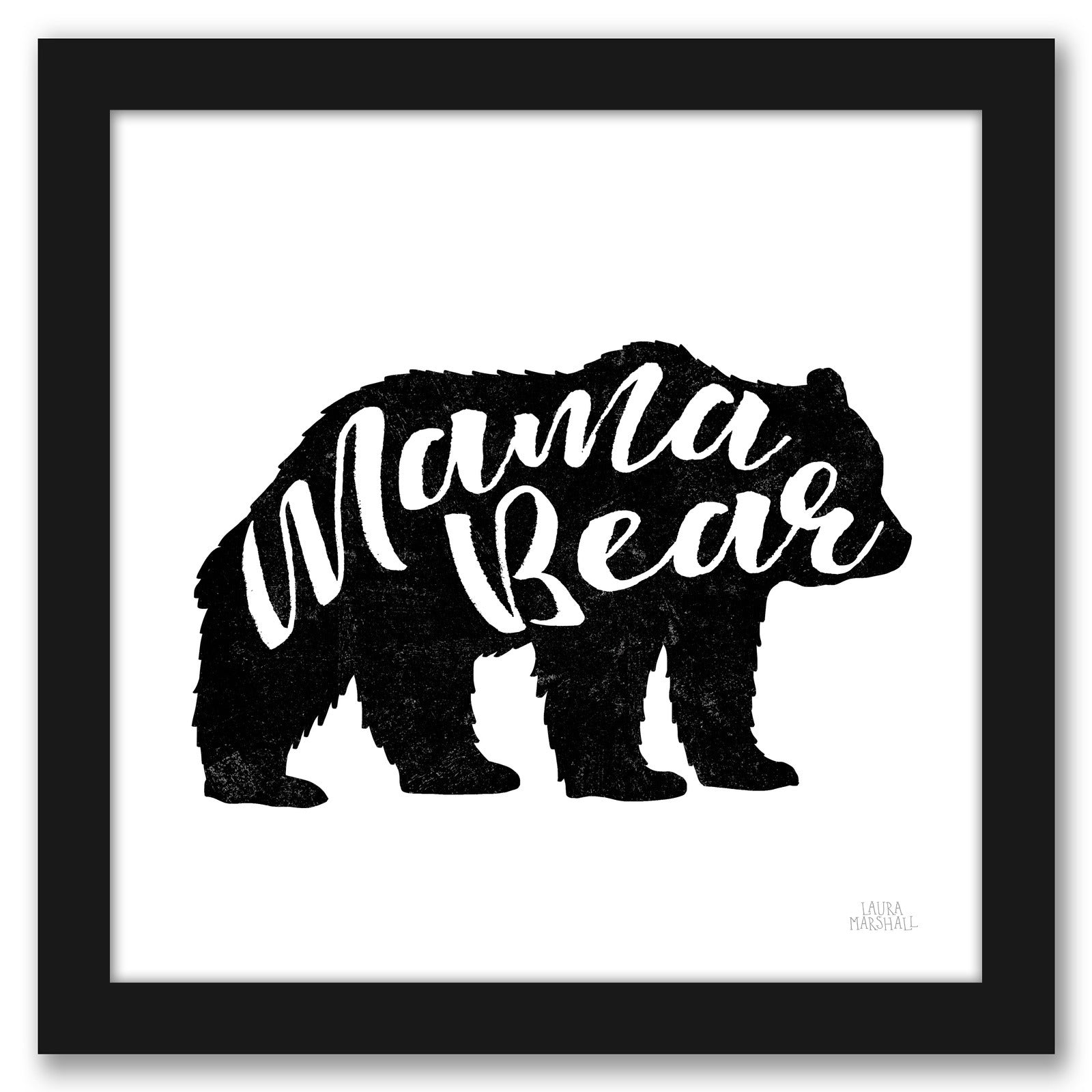 Mama Bear by Wild Apple - Black Framed Print - Wall Art - Americanflat