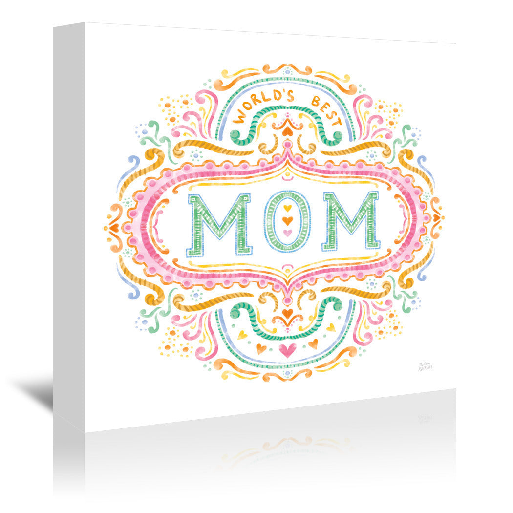 Worlds Best Mom by Wild Apple - Wrapped Canvas - Wrapped Canvas - Americanflat