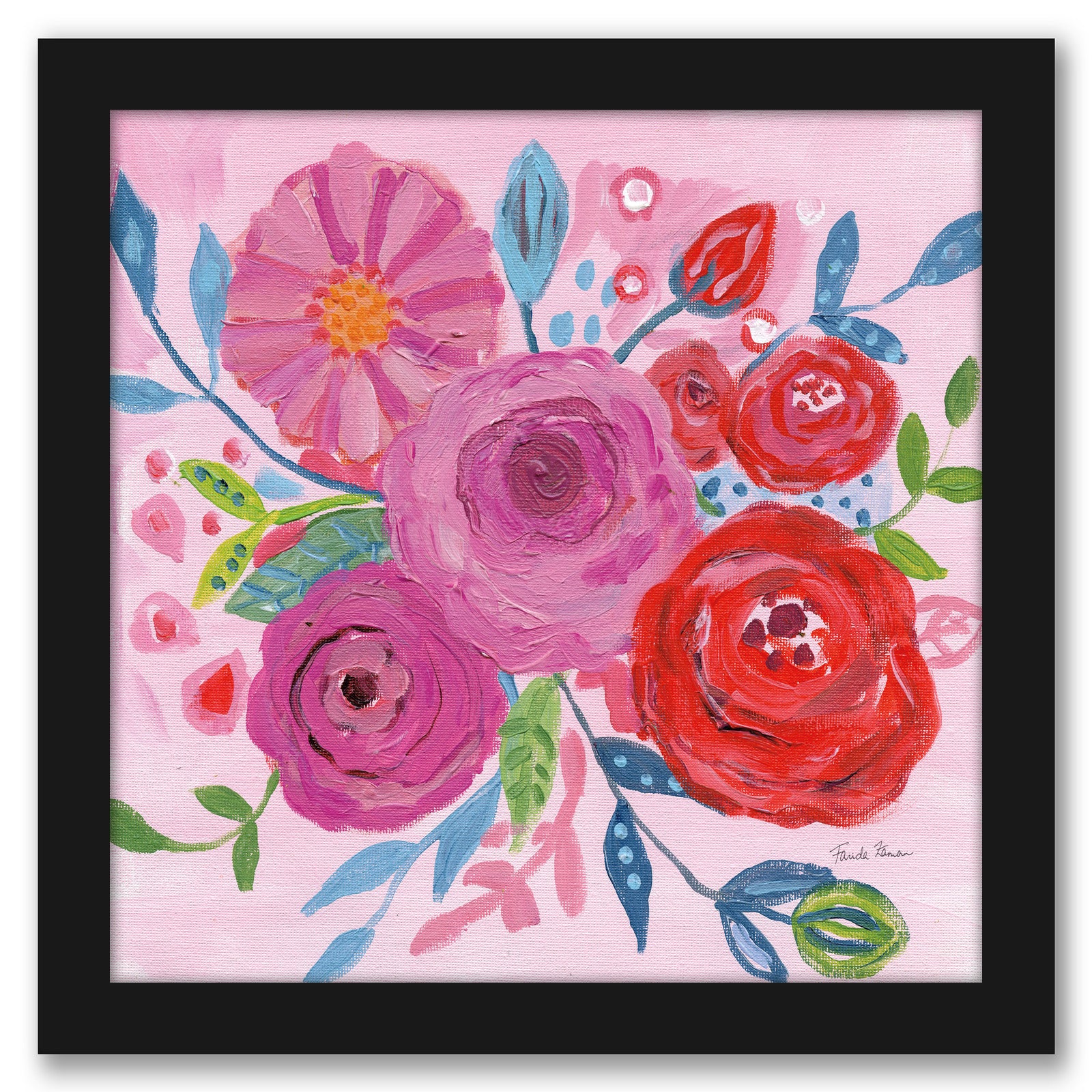 Floral Burst I by Wild Apple - Black Framed Print - Wall Art - Americanflat