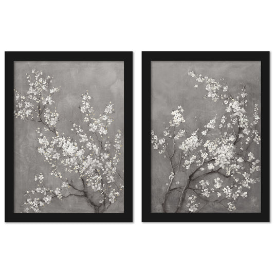Cherry Blossoms by Wild Apple - 2 Piece Framed Print Set - Americanflat