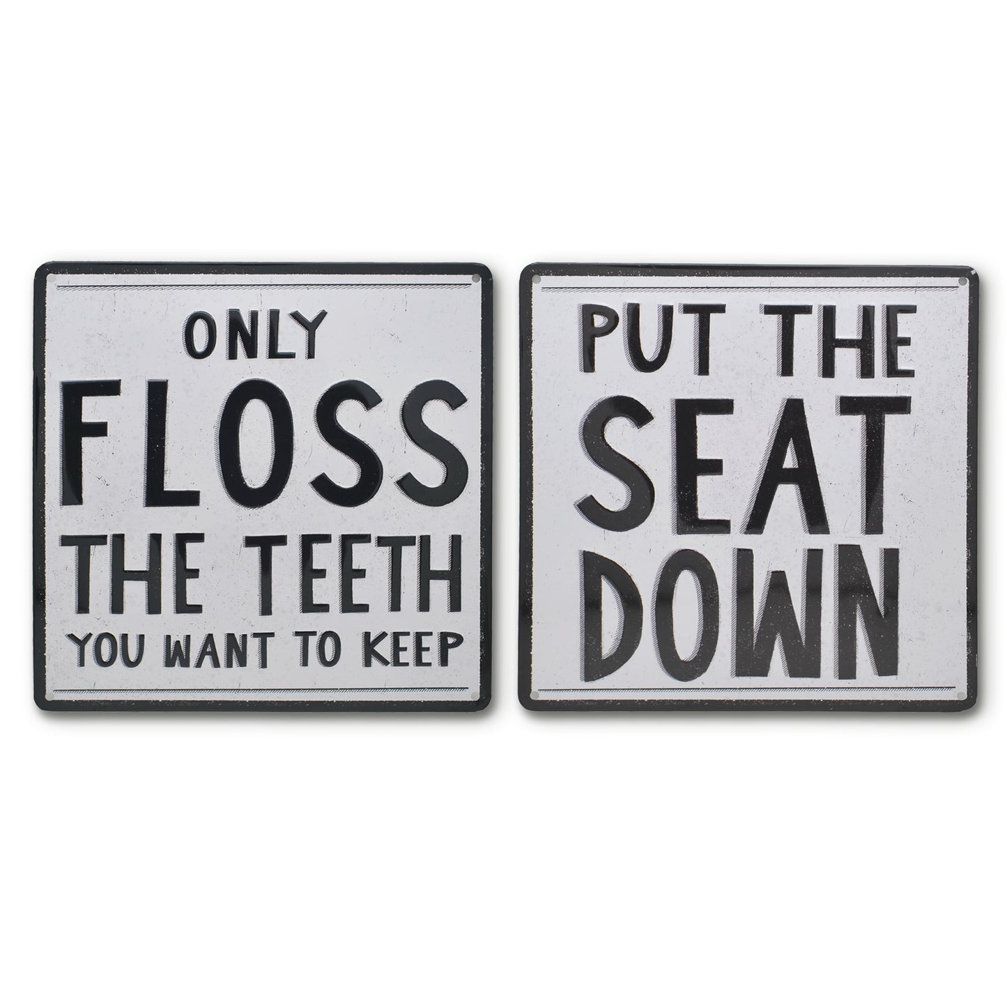 Bathroom Signs 2PK - Funny Bathroom Signs for Wall Decor