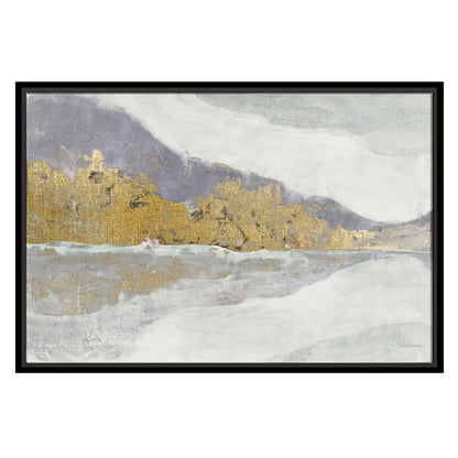 Gold Foil Winter Landscape by Wild Apple - Framed Gallery Wrapped Canvas