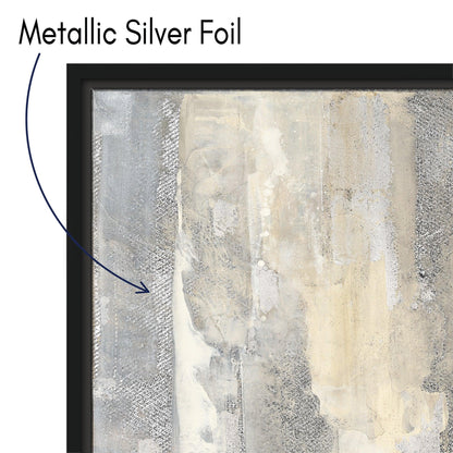 Silver Foil Linear Rocks by Wild Apple - Framed Gallery Wrapped Canvas