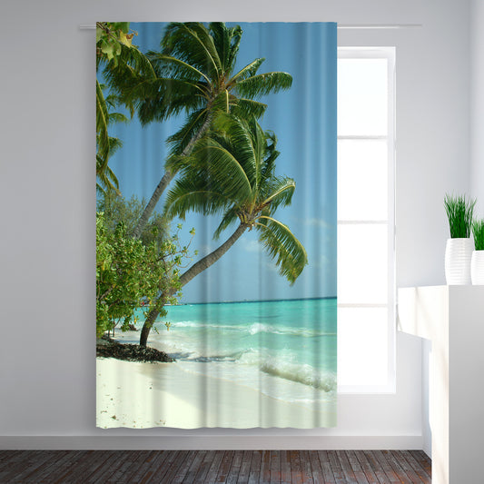 Blackout Curtain Single Panel - Maldives Beach Travel Holiday by Wonderful Dream - Blackout Curtains - Americanflat