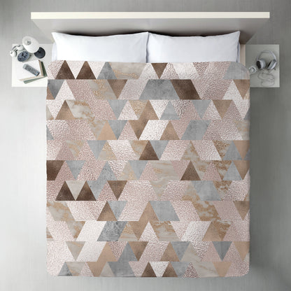 Chic Rose Gold Marble Copper Triangle by Grab My Art Duvet Cover - Americanflat