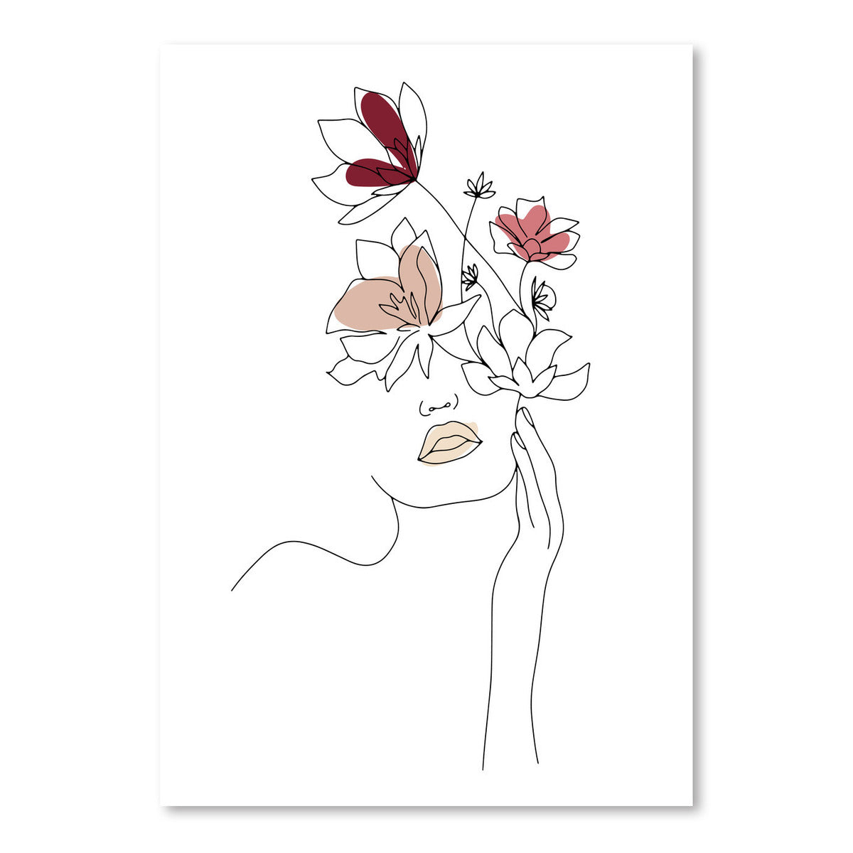 Woman Face With Flowers 1 by Grab My Art - Art Print - Americanflat