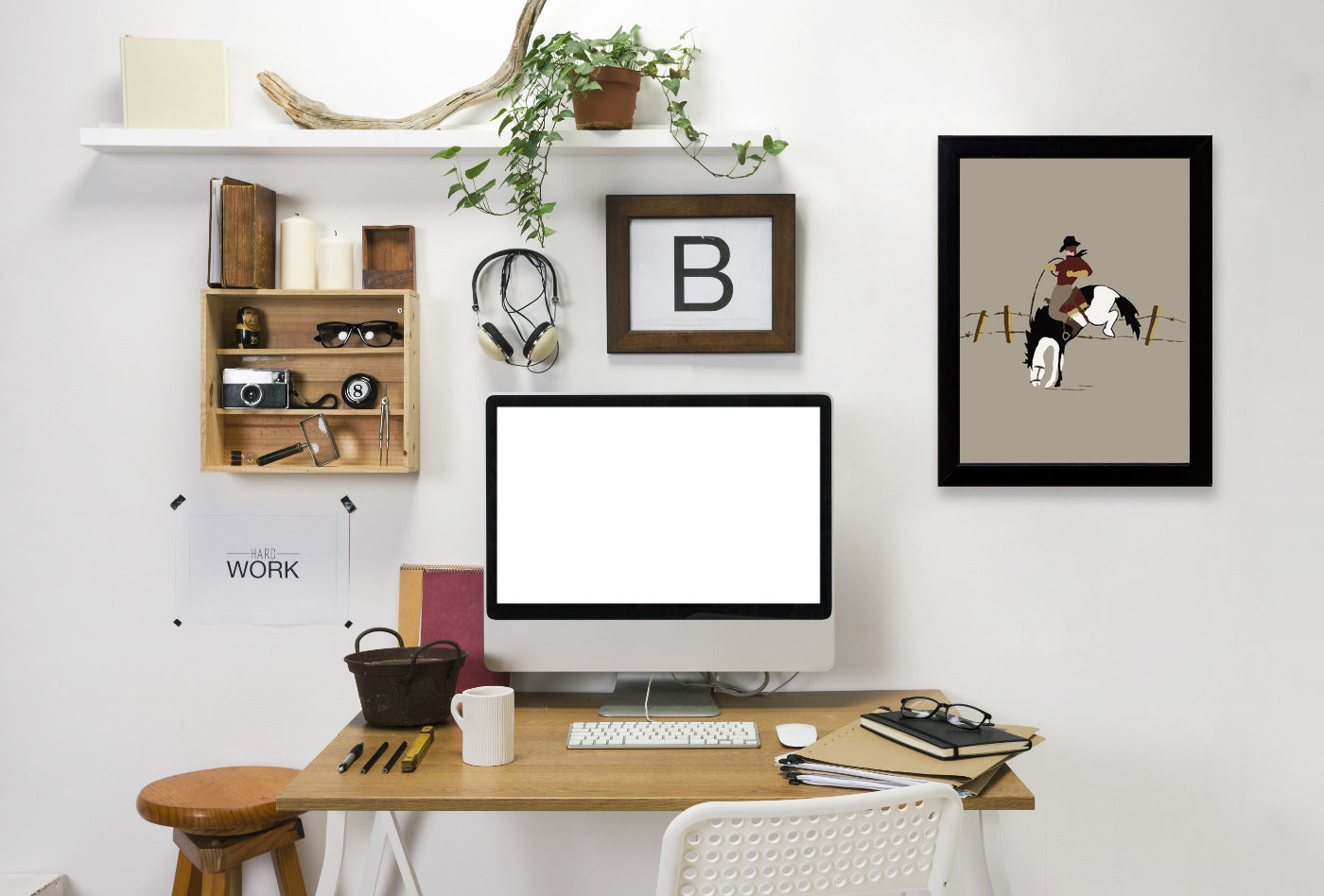 Cowpoke by L Framed Print - Americanflat