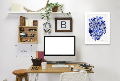 Blue Garden by Cat Coquillette White Framed Print - Americanflat