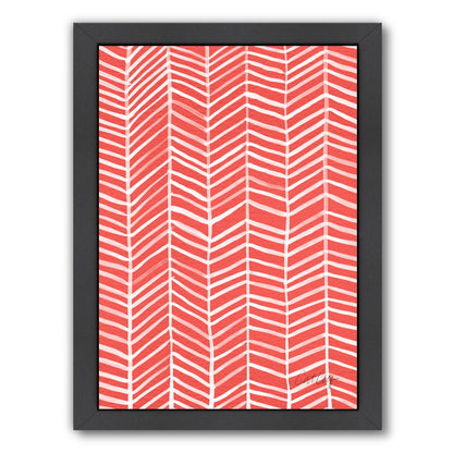 Coral Herring Bone by Cat Coquillette Framed Print - Americanflat