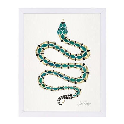 Emerald Gold Serpent by Cat Coquillette Framed Print - Americanflat
