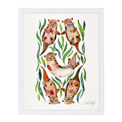 Five Otters by Cat Coquillette Framed Print - Americanflat