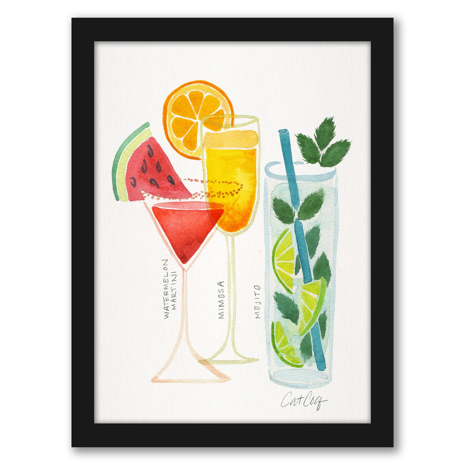 Summer Cocktails by Cat Coquillette Framed Print - Americanflat