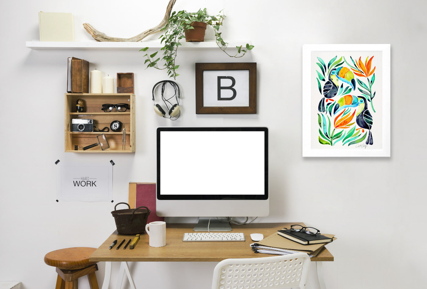 Toucans by Cat Coquillette White Framed Print - Americanflat