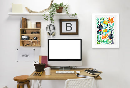 Toucans by Cat Coquillette White Framed Print - Americanflat
