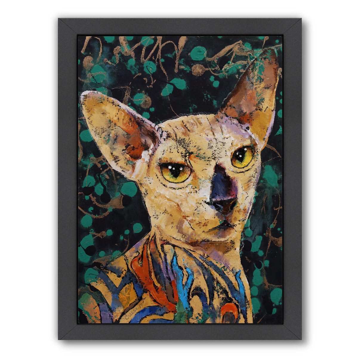 Tattooed Sphinx Cat by Michael Creese Framed Print - Americanflat