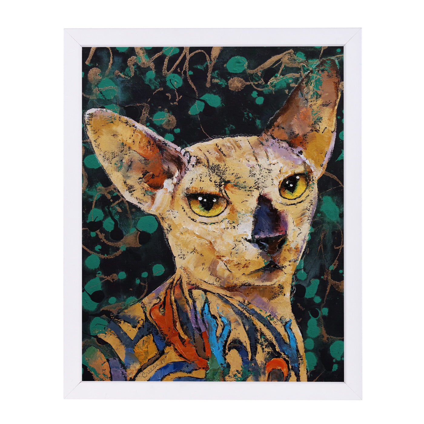 Tattooed Sphinx Cat by Michael Creese Framed Print - Americanflat