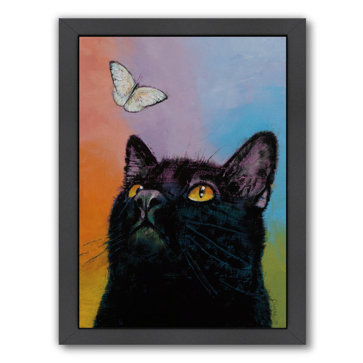 Black Cat Butterfly by Michael Creese Framed Print - Americanflat