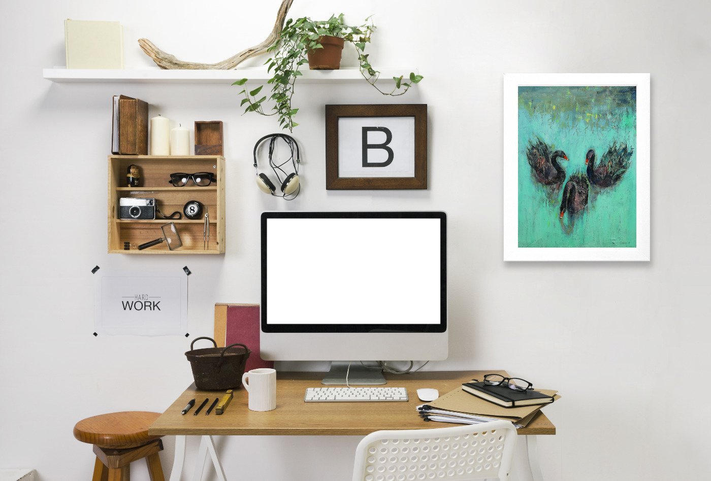 Black Swans by Michael Creese Framed Print - Americanflat