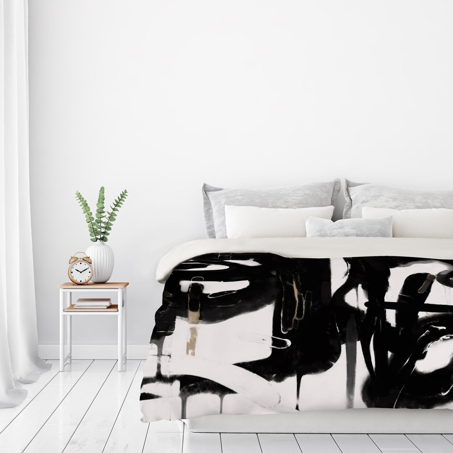 Black And White Abstract 5 by Kasi Minami Duvet Cover - Americanflat
