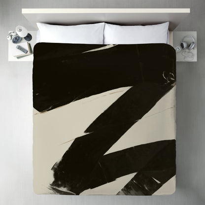 Black And Taupe Abstract by Kasi Minami Duvet Cover - Americanflat