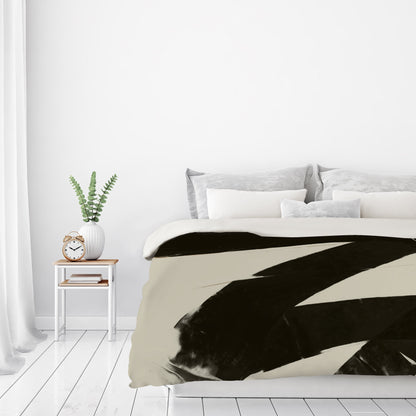 Black And Taupe Abstract by Kasi Minami Duvet Cover - Americanflat