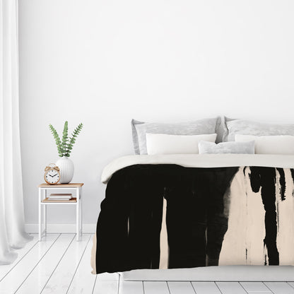 Black And Taupe Abstract 5 by Kasi Minami Duvet Cover - Americanflat