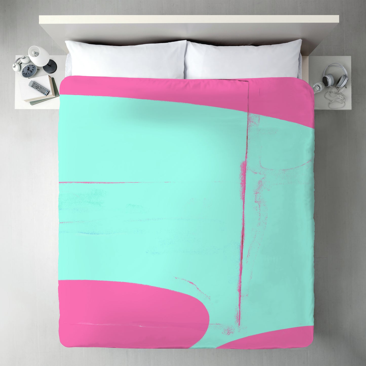 Pink And Cyan Abstract by Kasi Minami Duvet Cover - Americanflat