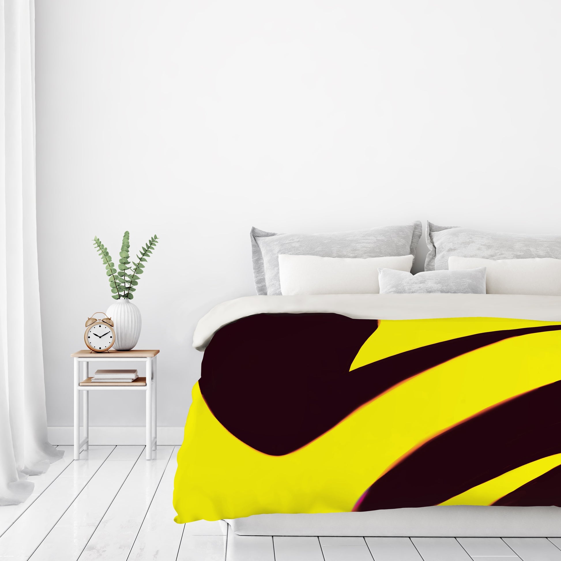 Black And Yellow Abstract by Kasi Minami Duvet Cover - Americanflat