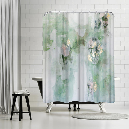 71" x 74" Decorative Shower Curtain with 12 Hooks, Leaf It Alone by Christine Olmstead