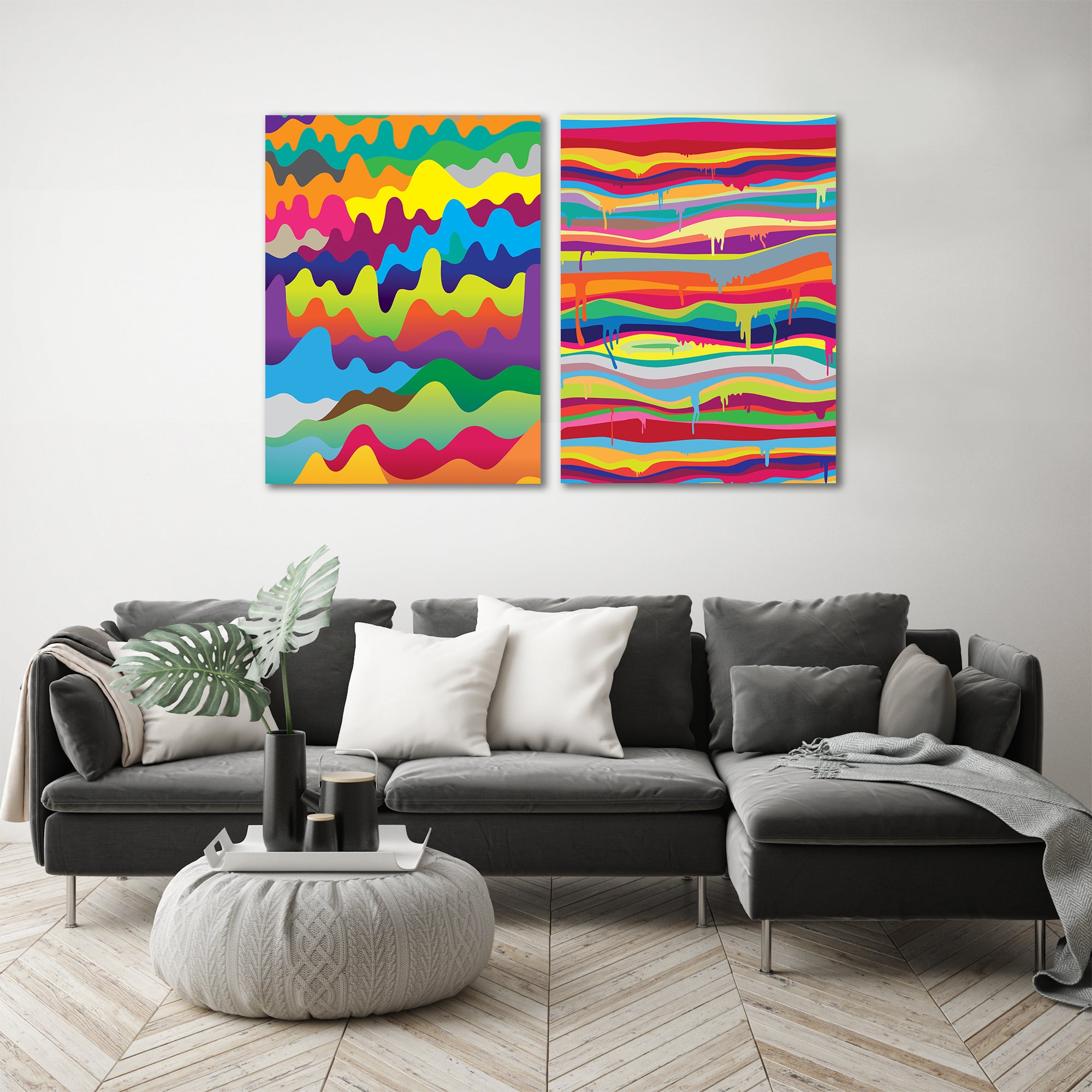  The Melting by Joe Van Wetering - 2 Piece Wrapped Canvas Set - Art Set - Americanflat