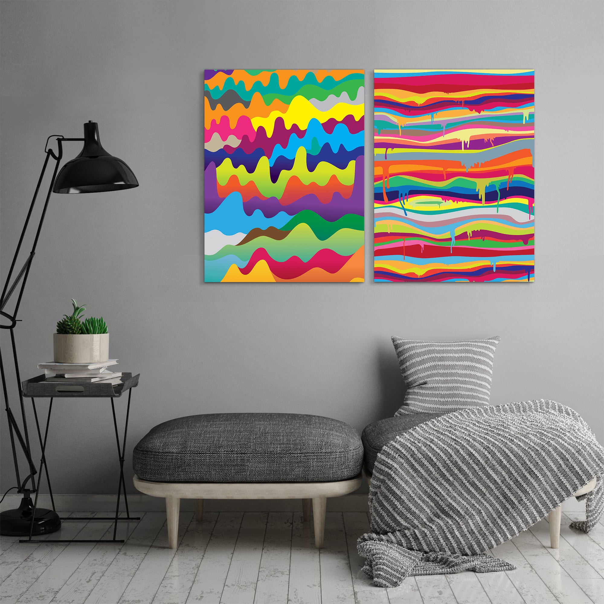  The Melting by Joe Van Wetering - 2 Piece Wrapped Canvas Set - Art Set - Americanflat