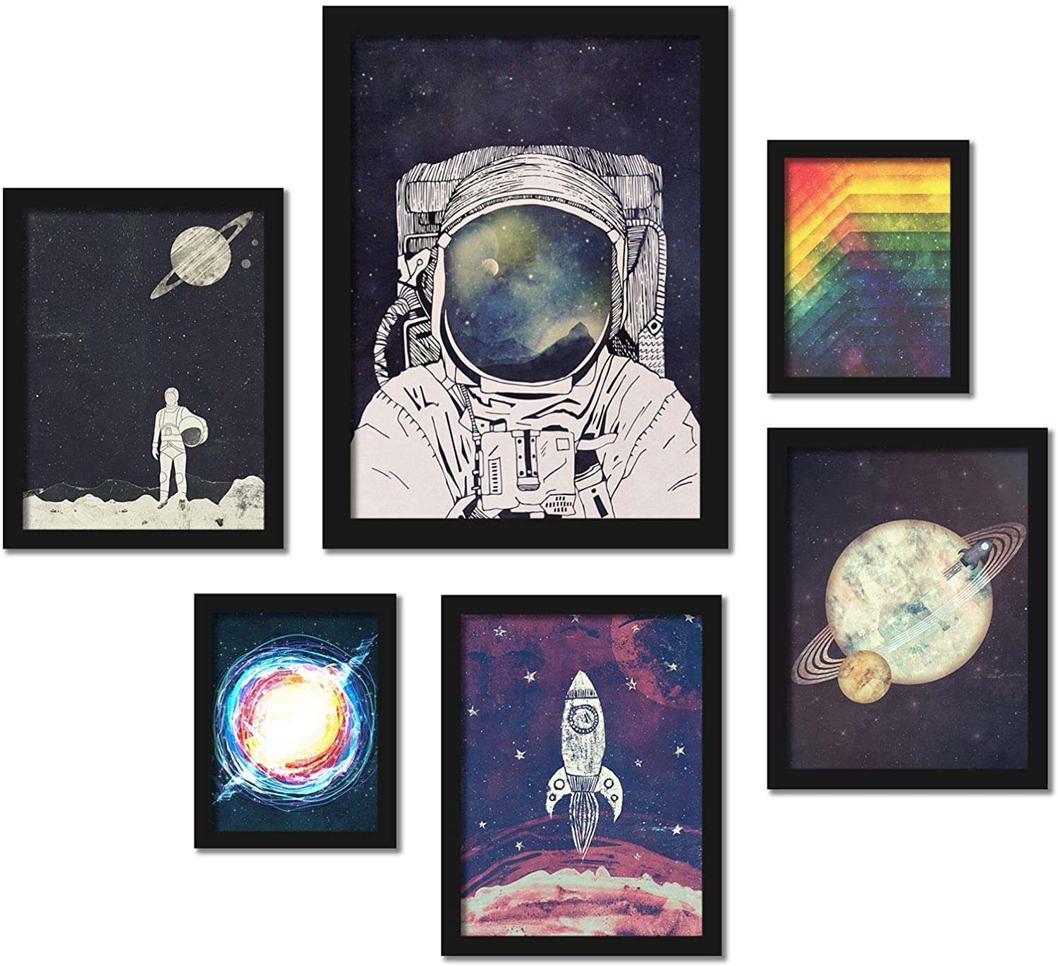 Outer Space Astronaut Framed Art Set - Art Set - Americanflat