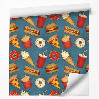 18' L x 24" W Peel & Stick Wallpaper Roll - Fast Food by Tracie &rews - Wallpaper - Americanflat