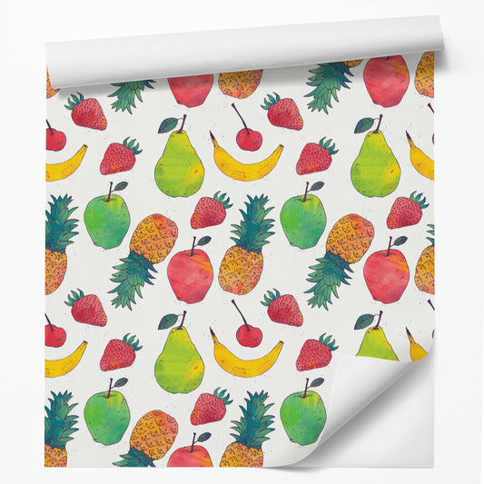 18' L x 24" W Peel & Stick Wallpaper Roll - Fruity by Tracie &rews - Wallpaper - Americanflat