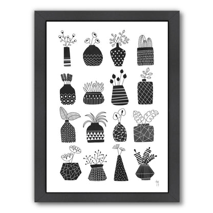 Ornamental Vases Monochrome by Tracie Andrews Framed Print - Americanflat