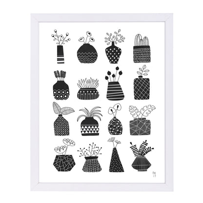 Ornamental Vases Monochrome by Tracie Andrews Framed Print - Americanflat