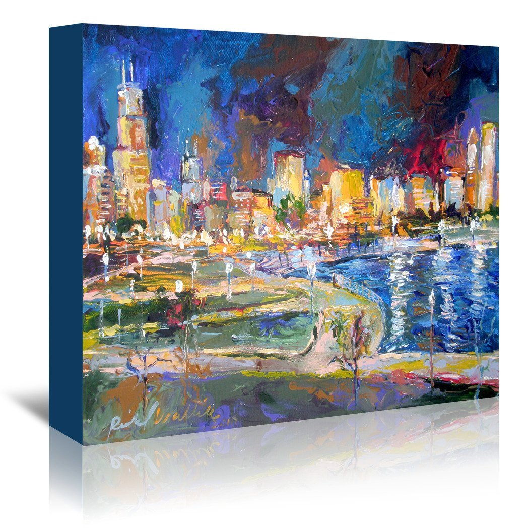 Chicago Lights by Richard Wallich Wrapped Canvas - Wrapped Canvas - Americanflat