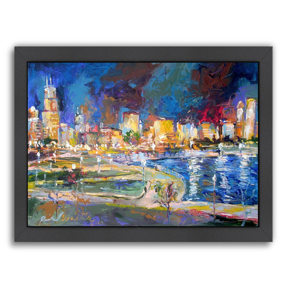 Chicago Lights by Richard Wallich Framed Print - Americanflat
