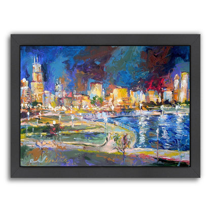Chicago Lights by Richard Wallich Framed Print - Americanflat