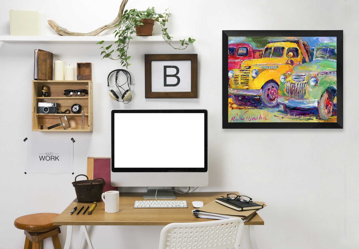 Trucks  by Richard Wallich Framed Print - Americanflat